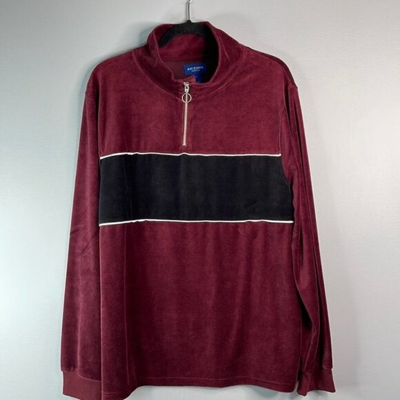 ARIZONA Jean Co Mens 80s Vibe Velour Color Block 1/4 Zip Pullover Sweater XL - Picture 11 of 11